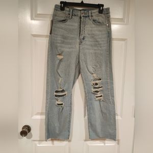 Women's Wild Fable Super High Rise Distressed Straight Jean Size 10 Short